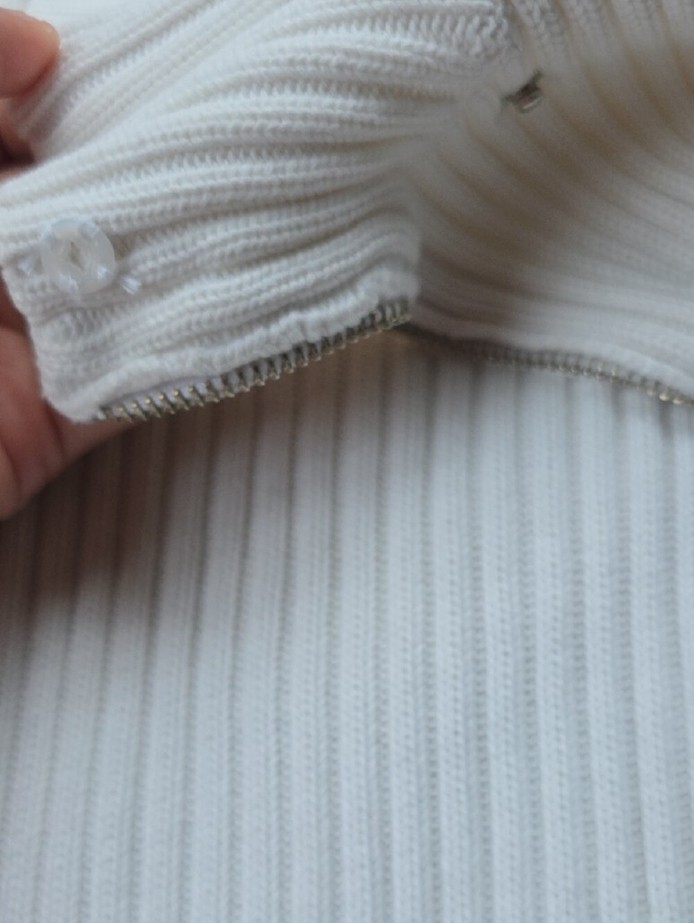 Moda International White Ribbed Button-Front Coat - Picture 6 of 8